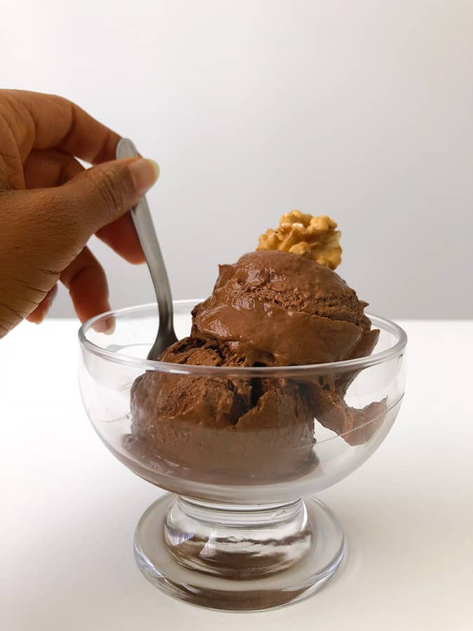 sorvete de chocolate fit